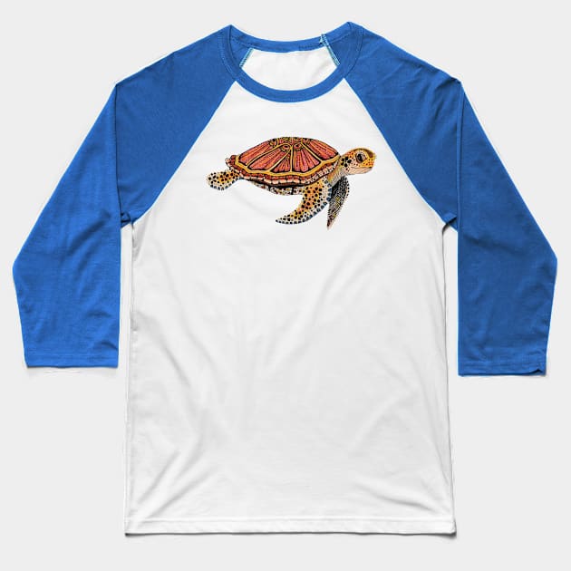 Sea Turtle Totem Animal Baseball T-Shirt by FreeSpiritMeg